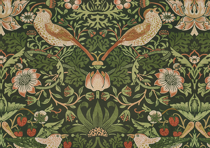 William Morris At Home Strawberry Thief, Nettle - Roller Blind - Image 6